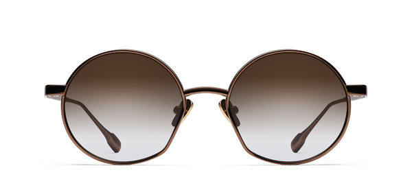 Morgenthal Frederics NY Made in Japan Brown Tokyo Tortoise Round Sunglasses Tokyo Modern - Maki – Morgenthal Frederics main image 2