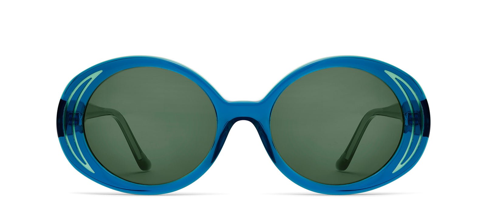 Morgenthal Fredericks Aurora Grey Tortoise Sunglasses Morgenthal Frederics Aurora Horn Large Sz Brown Oval  main image 3