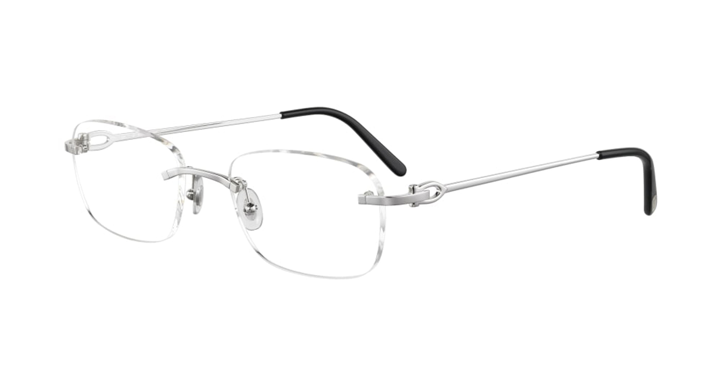 メガネ Cartier Cartier - CT0050O - 002 silver silver transpa Cartier - CT0050O-002 in Harmattan Platinum – Morgenthal